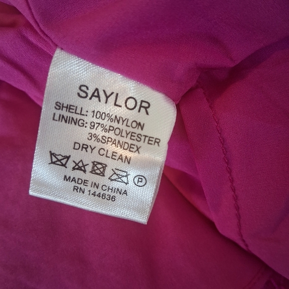 Saylor Fuchsia Pink Marcey Lace Ruched Mini Dress Small NWT - Picture 9 of 11